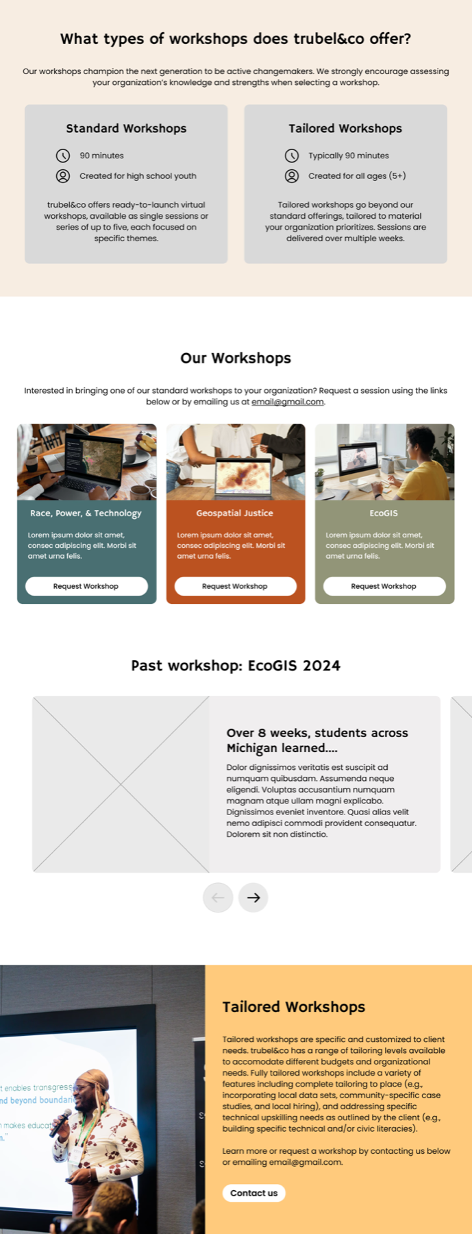 Workshops mid-fidelity design version 2